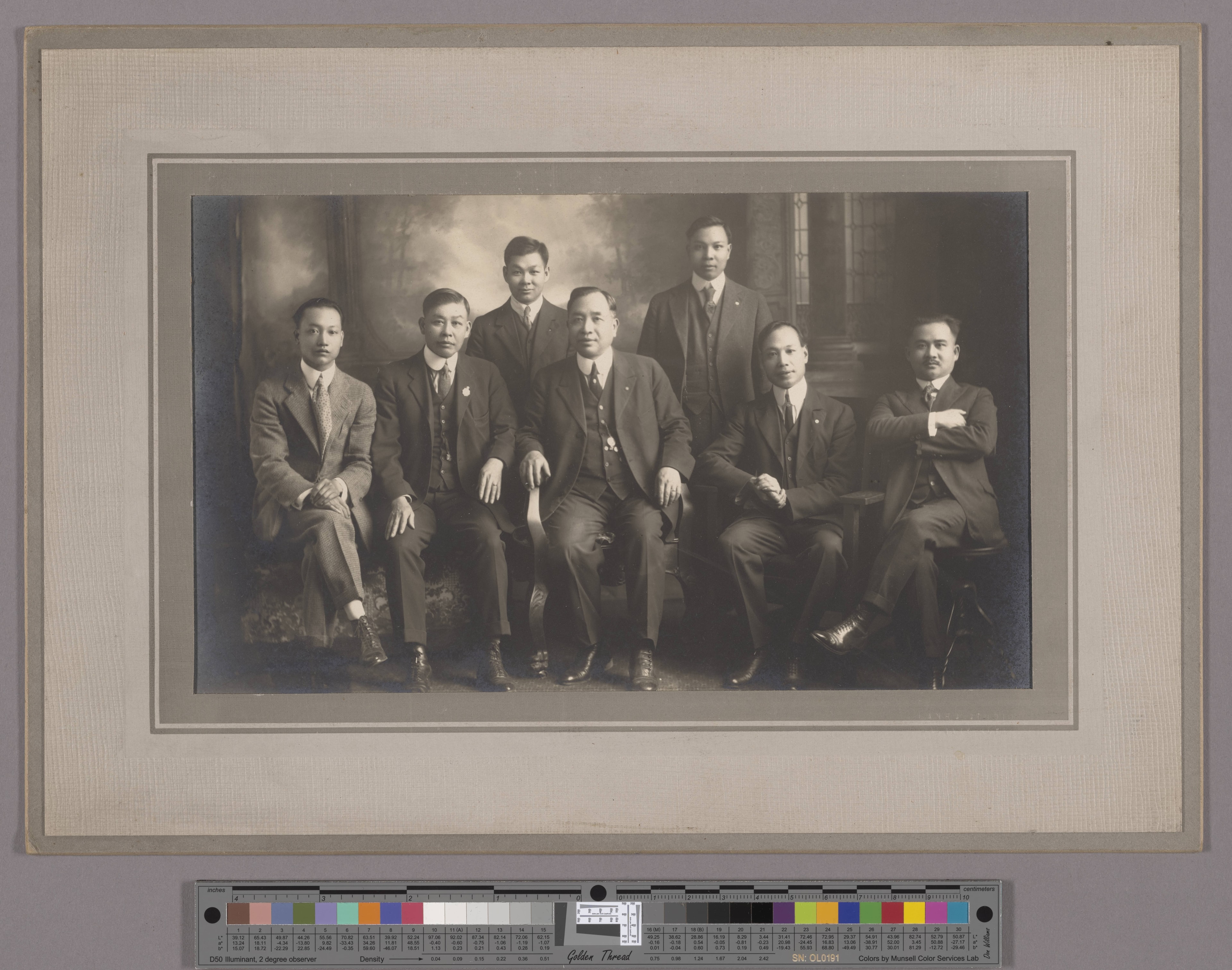 Part of the Hongmen fundraising bureau staff together with three Tongmenghui members.